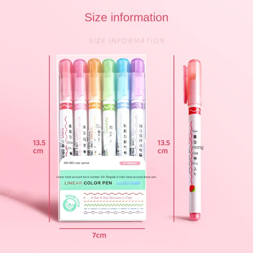 6 шт./набор яркие цветные маркеры в форме сердца