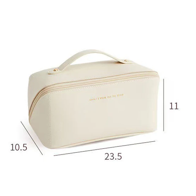 Large Travel Cosmetic Bag for Women Leather Makeup Organizer Female Toiletry Kit Bags Make Up Case Storage Pouch Luxury Lady Box 6