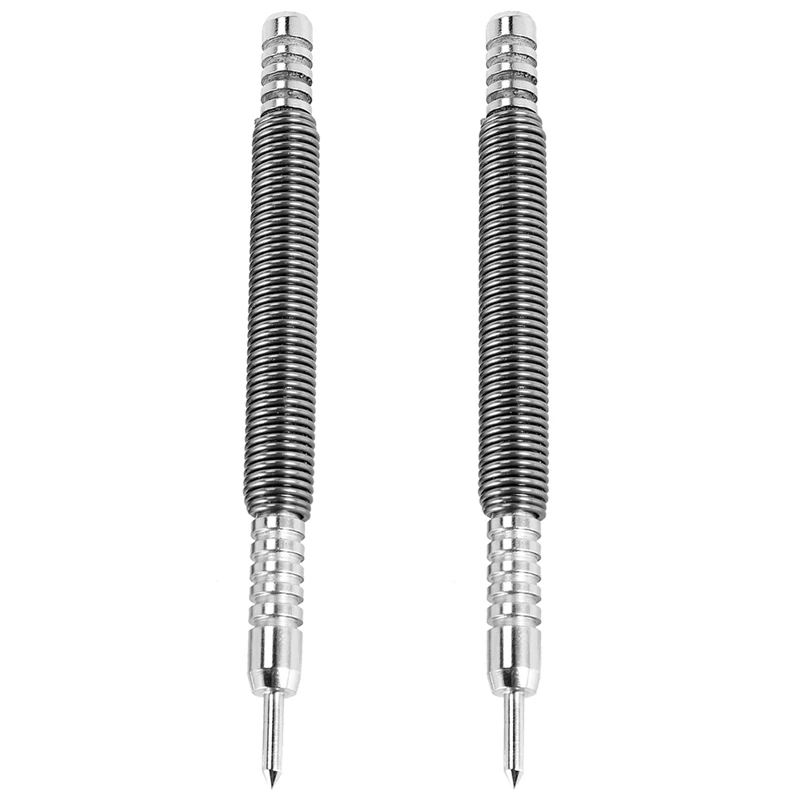 

2Pcs Hinge Pin Punch Hammerless Single Ended High Speed Steel Center Punch Spring Loaded Center Punch Metal Center Punch