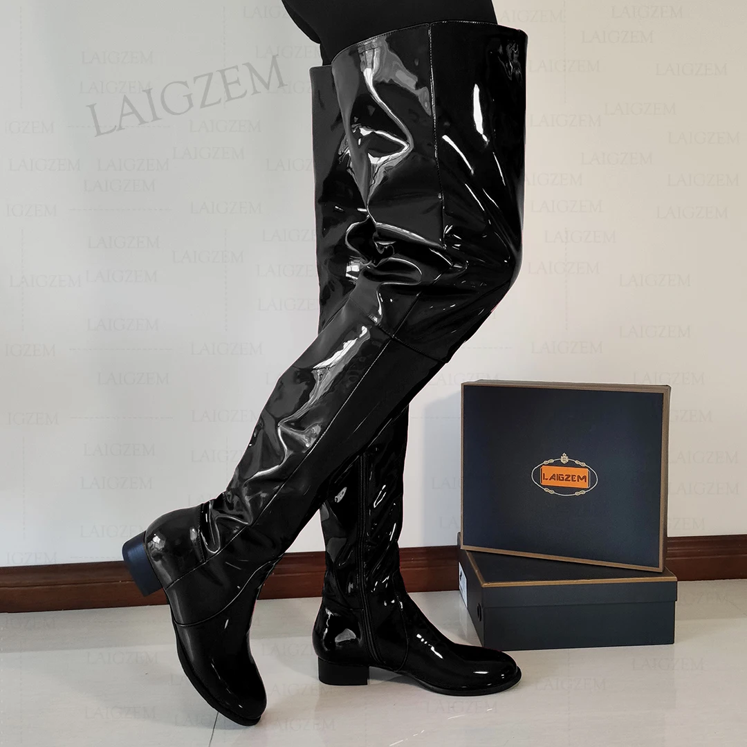 Женские сапоги выше колена ZHIMA из искусственной кожи