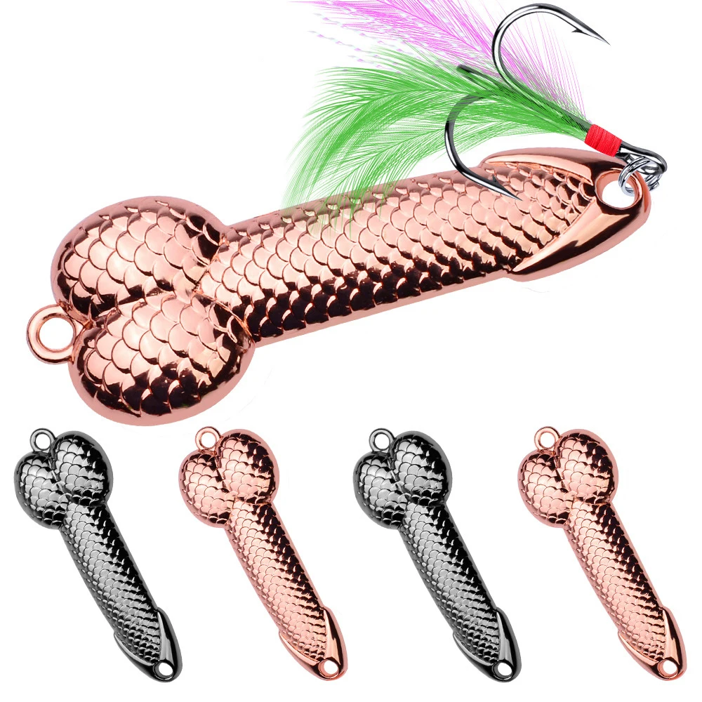 

VIB Metal Penis Spoon Lure 3g 7g 11g 15g 21g 28g 36g Hard Bait Tackle Sequin Vibrating Fishing Lure Artificial Bait Feather Hook