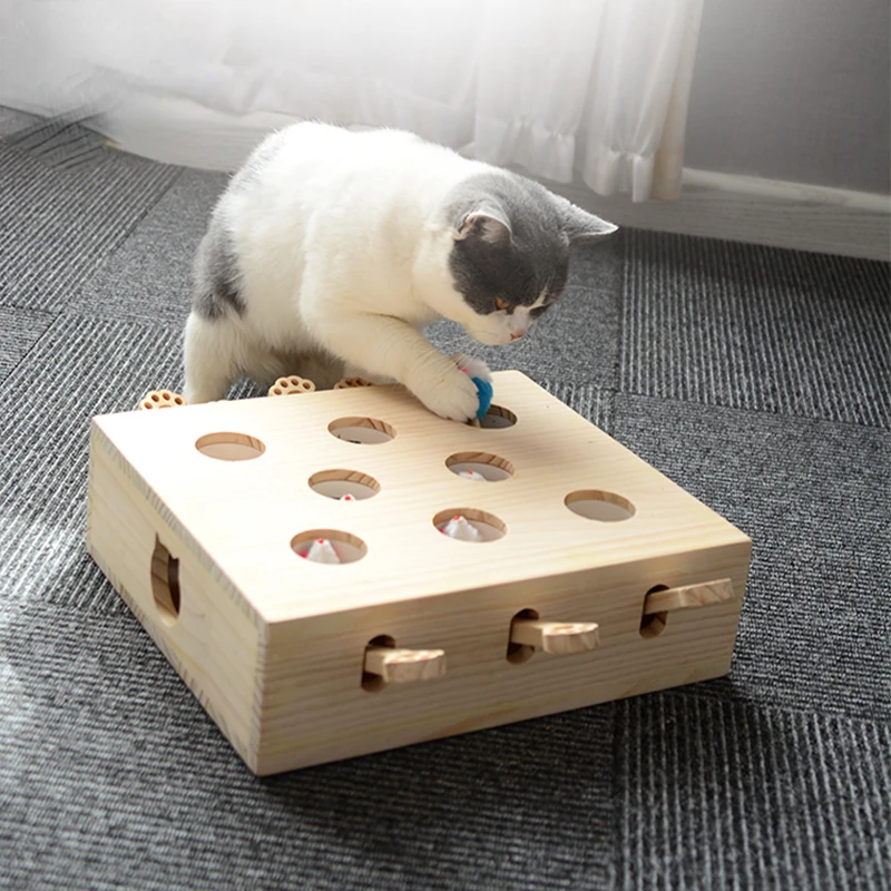 

Pet Products Wooden Whack A Mole Cat Toy