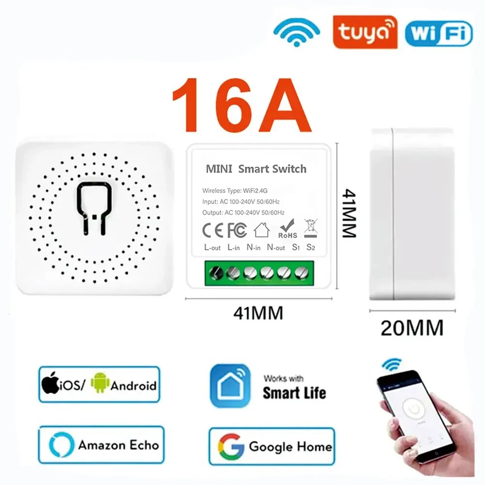 

Szaoju Wi-Fi Реле 16А для умного дома 2-х канальное
