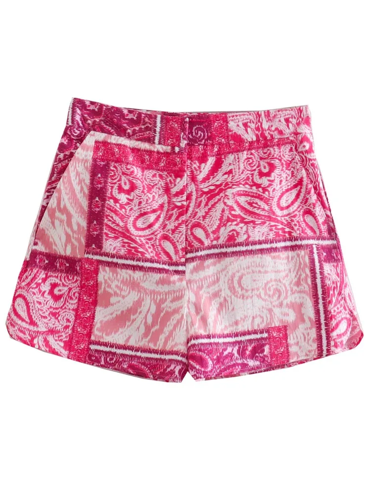 

Шорты женские с завышенной талией, на молнии, с принтом