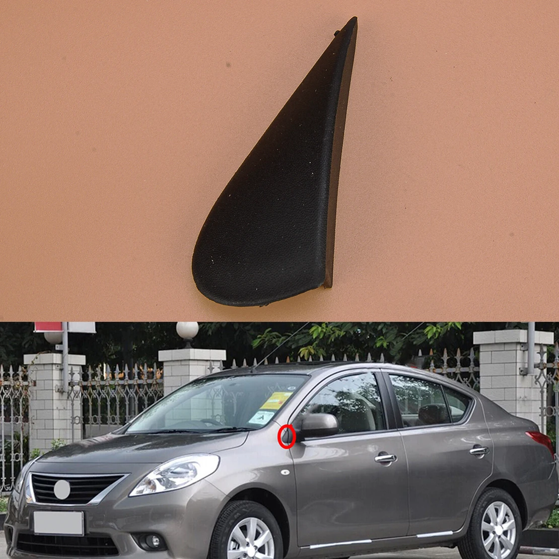 

Автомобильное левое внешнее зеркало заднего вида, Угловое треугольное покрытие 963193AW0A, подходит для Nissan Versa 2014 2013 2012