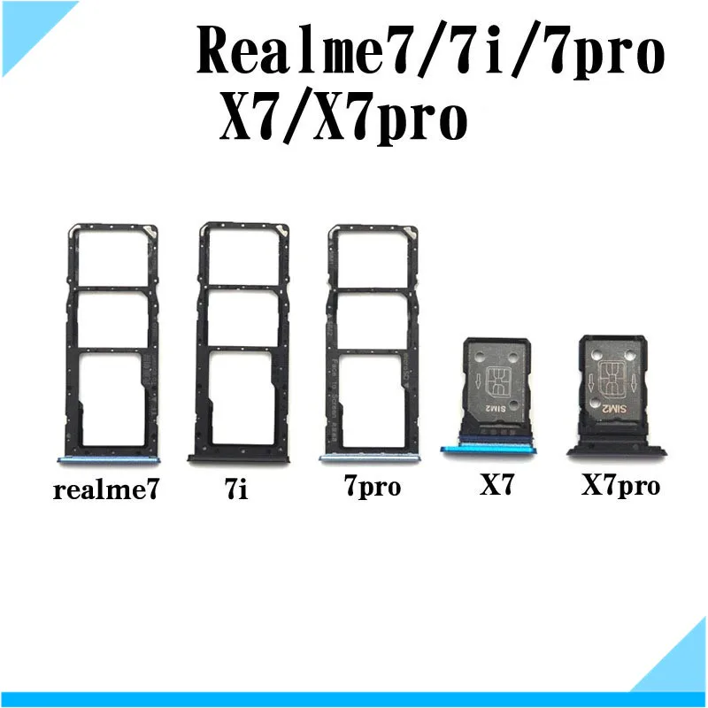 

Лоток для сим-карты держатель для OPPO Realme 7 7i X7 Pro 7Pro X7Pro адаптер слота для сим-карты Сменные запасные части для сим-карты