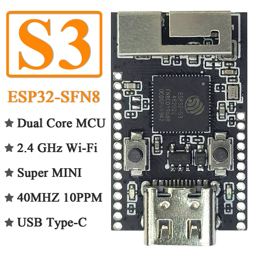 Макетная плата MINI ESP32-S3 для модуля Arduino 2 4G Wi-Fi BT оригинальный чип ESP32-S3FN8 8 МБ