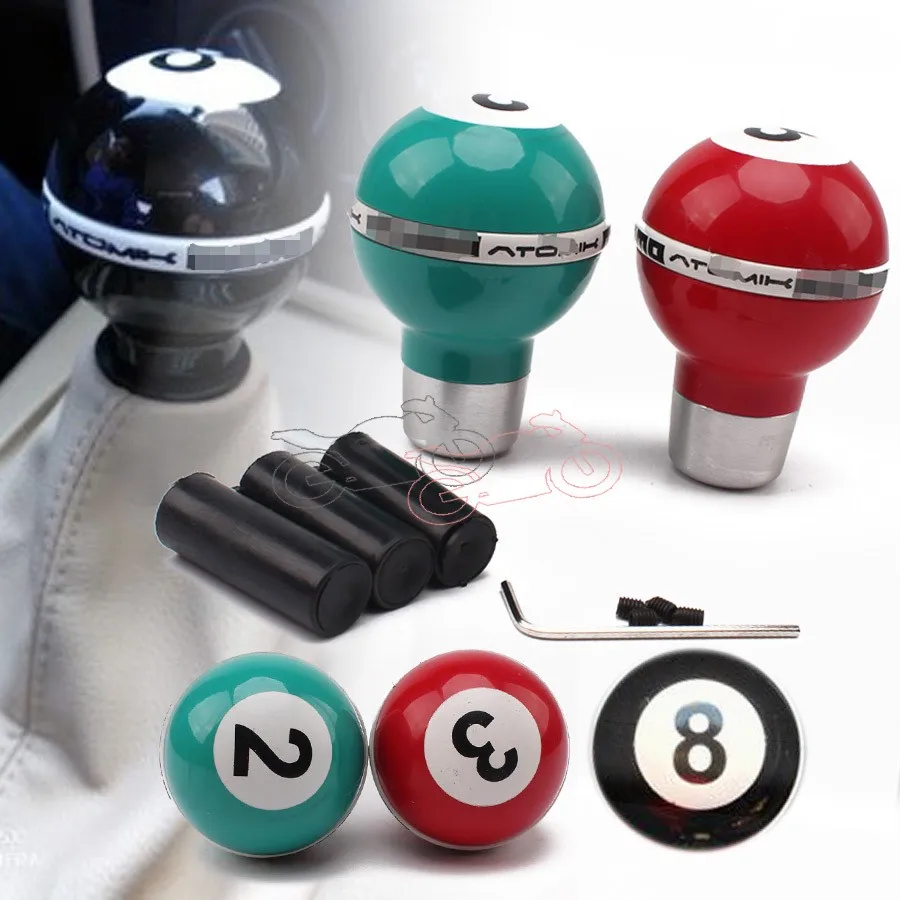 

1set Snooker Ball Style Aluminum Alloy Car Gear Knob Handles Gear Shift Knob Manual Shifter Shift Lever Knob Handbrake Covers