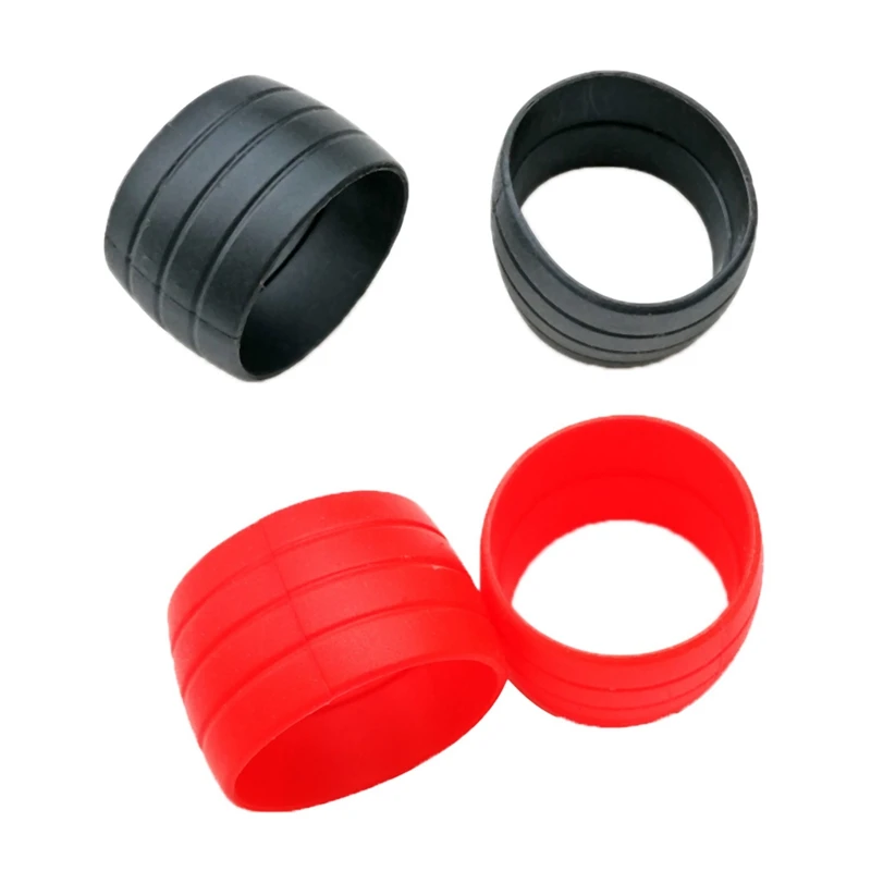 

2 Pair Bicycle Handlebar Tape Fixing Loops Road Bike Handle Grip Wrap Holding Rings - Black & Red
