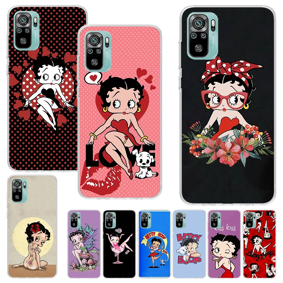 Розовый сексуальный мягкий чехол B-Betty Boop с принтом для девушек Xiaomi Redmi Note 11S 11T 10S 9S 8T 12 11 10 9 8 11E Pro Plus 7, чехол для телефона Pat