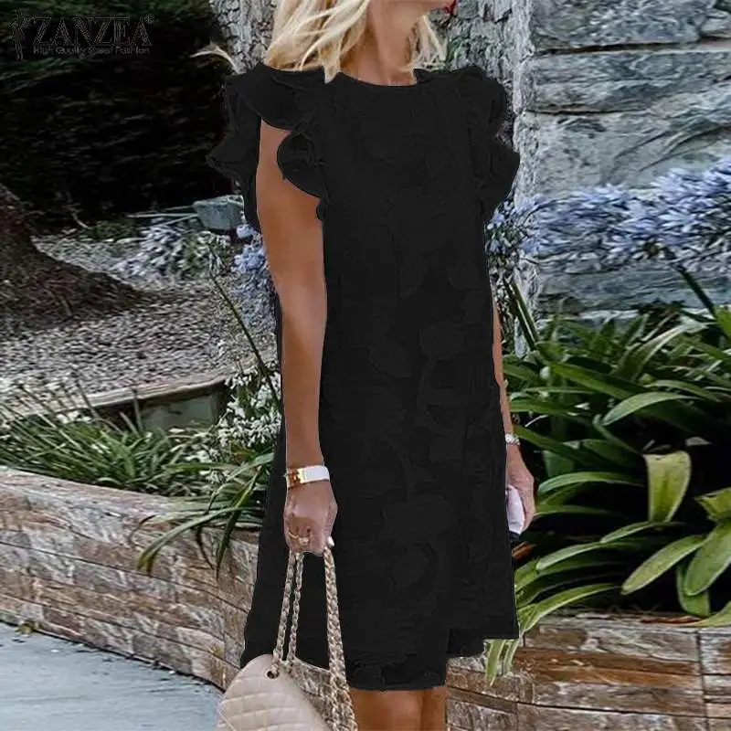 Платье женское с круглым вырезом элегантный пляжный мини-сарафан свободного