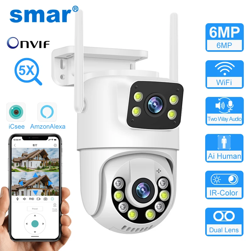 

Smar уличная Wi-Fi камера с двойной камерой