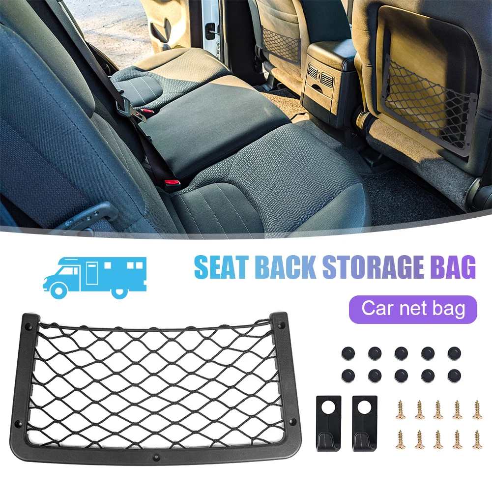 

Car Storage Net Plastic Frame Stretch Mesh 36x18cm Net Pocket Car Organizer Seat Back Bag Trunk Mesh Pocket Interior Accessories