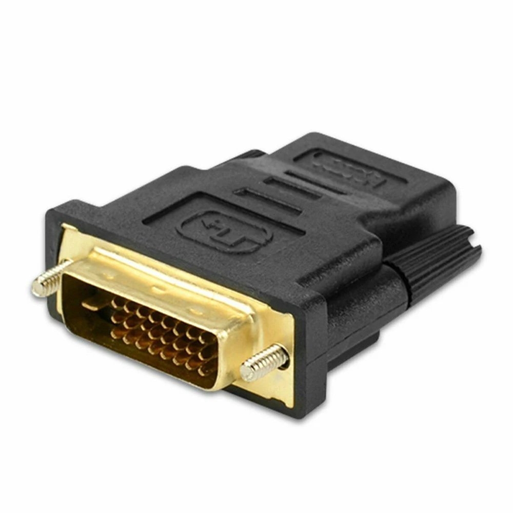 

24k позолоченный штекер-гнездо DVI преобразователь 1080P для HDMI-совместимых адаптеров кабелей HDTV проектор монитор DVI 24 + 1