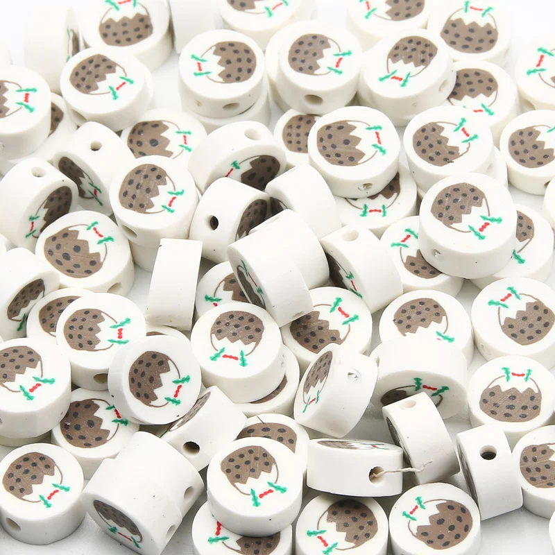 

Бусины из полимерной глины с рисунком белого кокосового сока, 10 мм