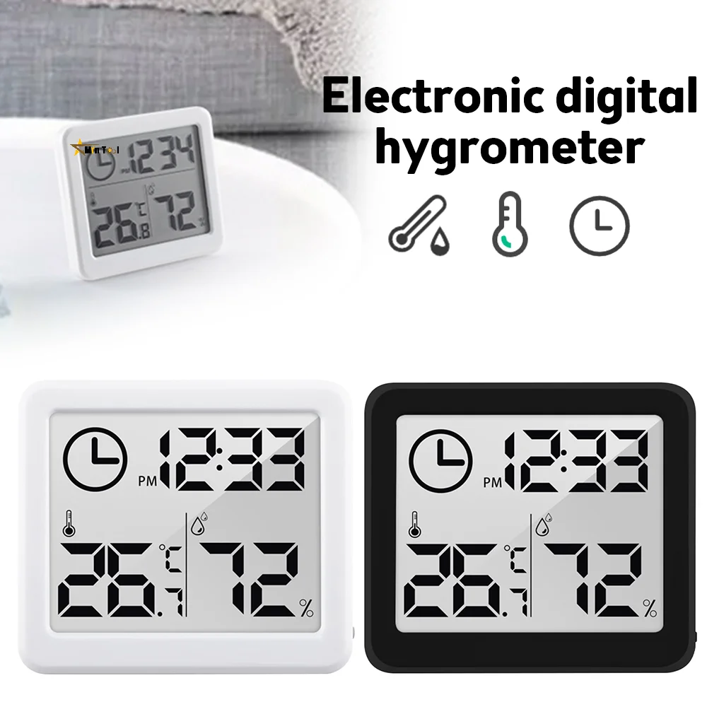 

Multifunction Thermometer Hygrometer Automatic Electronic Temperature Humidity Monitor Clock for Home Supply
