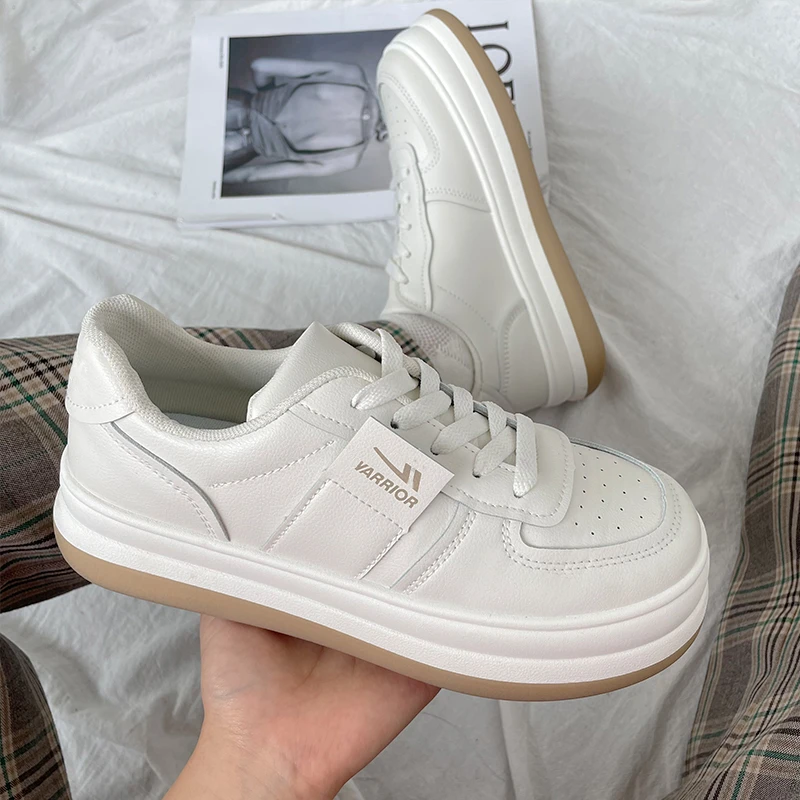 

2022 Spring Lace Up White Women Casual Ladies Shoes Round Toe Classic Female Shoes Non Slip Breathable Ladies Shoes