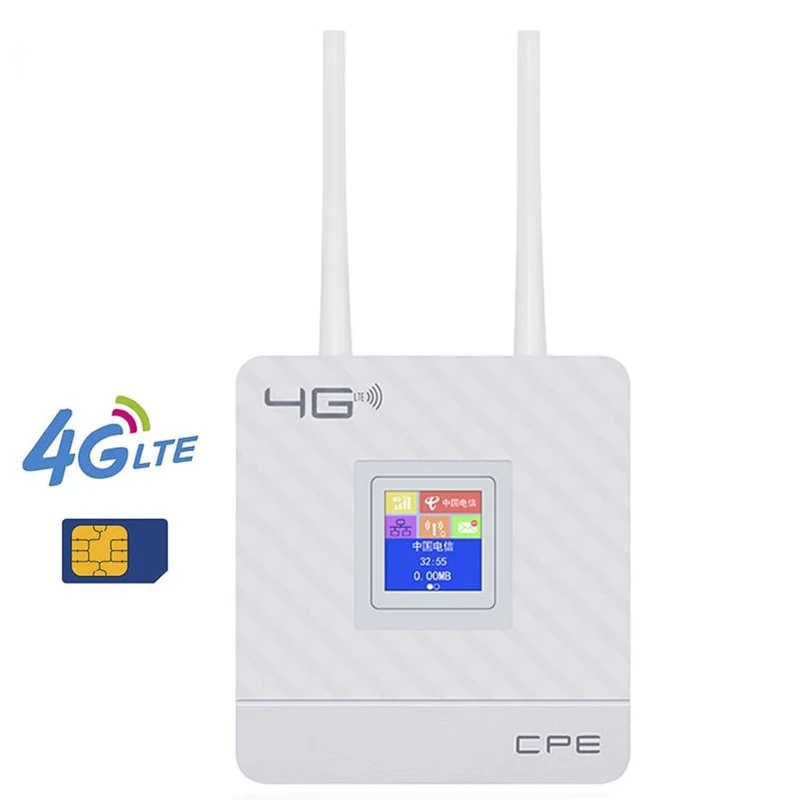 

3G 4G Portable Hotspot LTE WiFi Router WAN/LAN Port Dual External Antennas Unlocked Wireless CPE Router Pocket SIM Card Slot