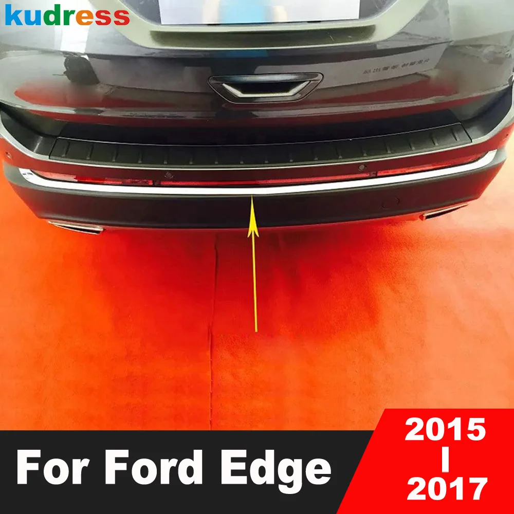 

For Ford Edge 2015 2016 2017 Chrome Car Rear Bumper Cover Trim Tailgate Decorative Molding Garnish Strip Exterior Accessories