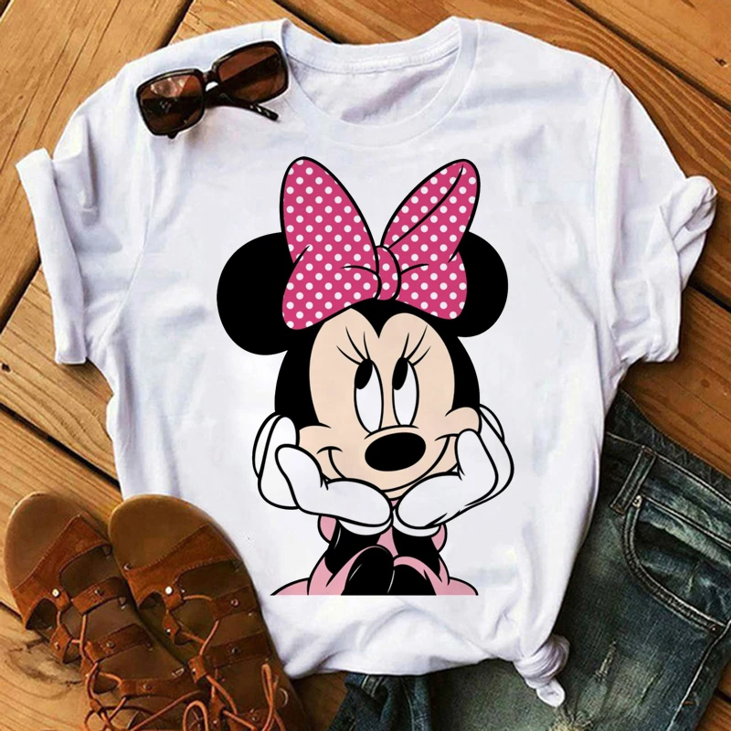 

Girls Cartoon Mouse Graphic Printed Tshirts Summer New Fashion Short Sleeve Women T-shirt Female Cute Harajuku Casual Tops Tee