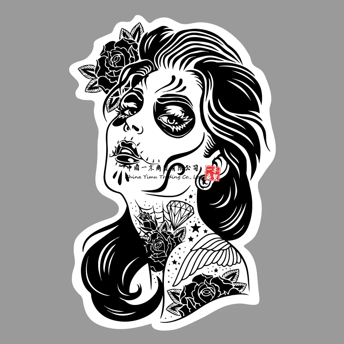 

Beautiful Woman For Wall Stickers Vinyl Decal Super Sexy Girl Zombie Vampire Tattoo Decor