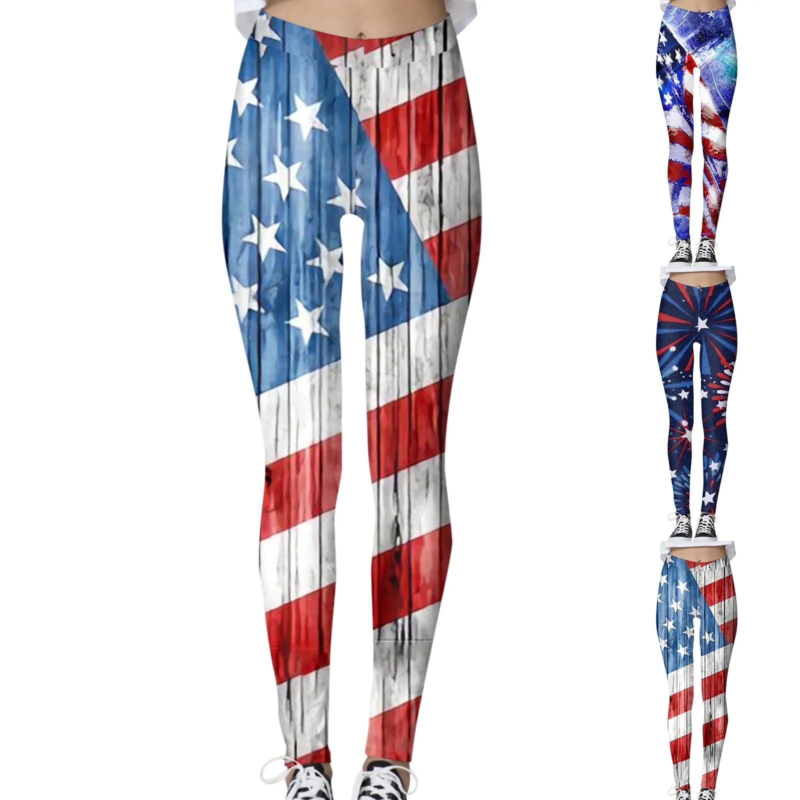 

High Waist Fitness Workout Legging Women Digital Independence Day Leggings Sport Tight Yo-ga Pants Push Up Elastic Gym Leggings