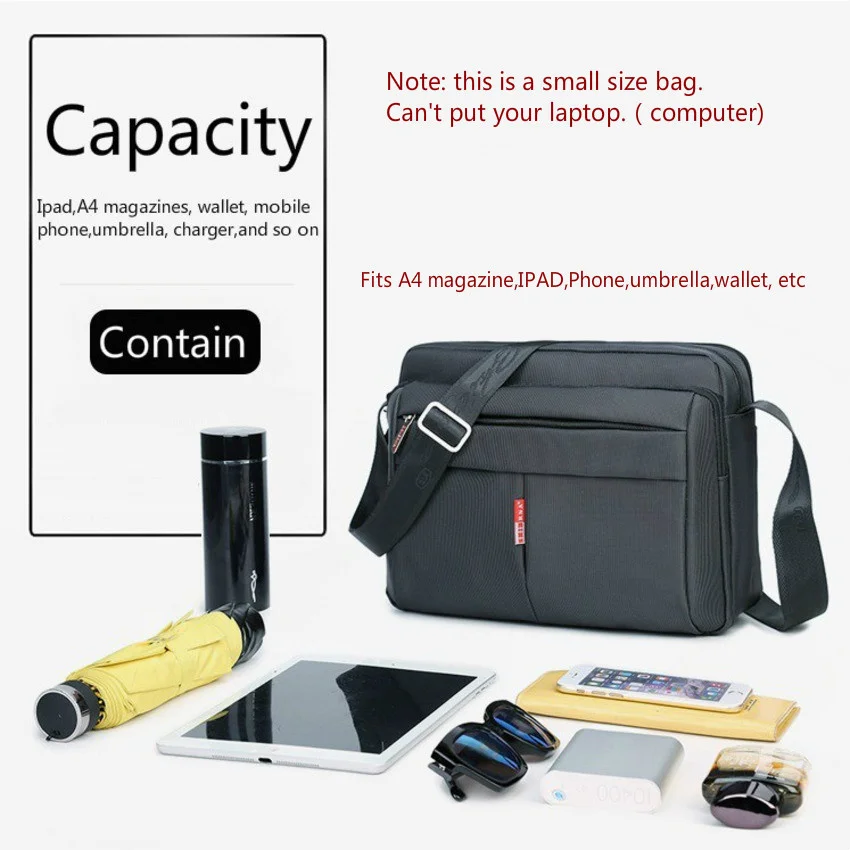 High Quality Men Messenger Briefcase Bag Small Capacity Briefcases Good Waterproof Nylon Male Business Shoulder Bags For IPAD