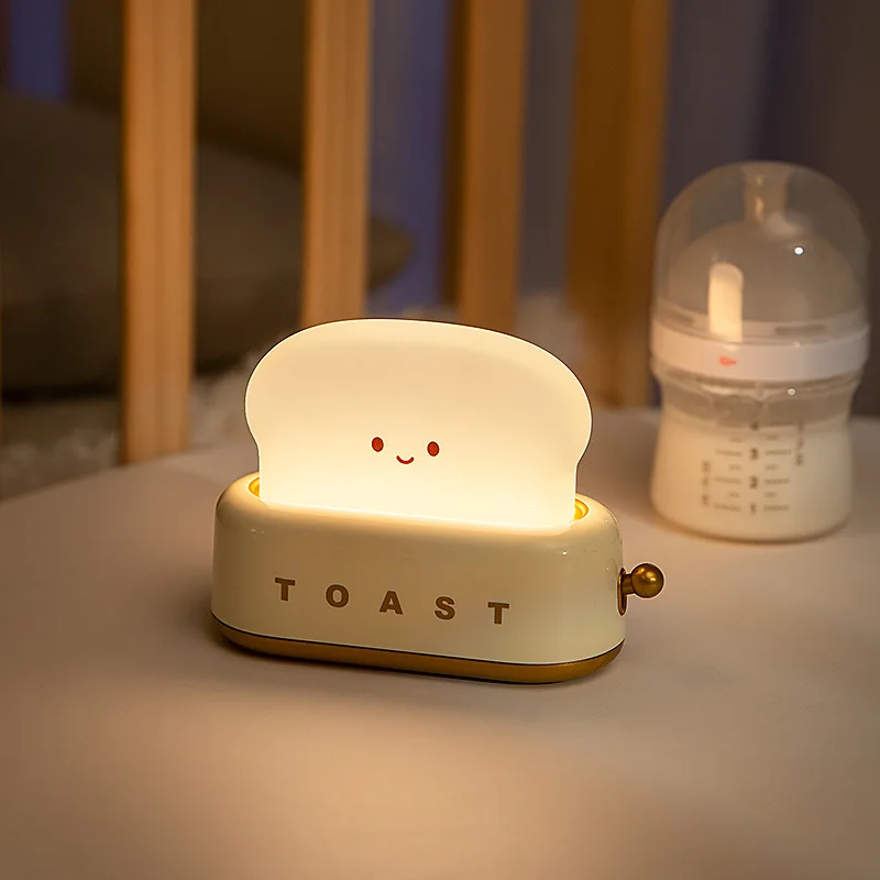

LED Bread Maker Night Light Toast Lamp USB Charging Dimming Table Lamps Holiday Decoration Baby Nursery Light Yoga Mood Lights