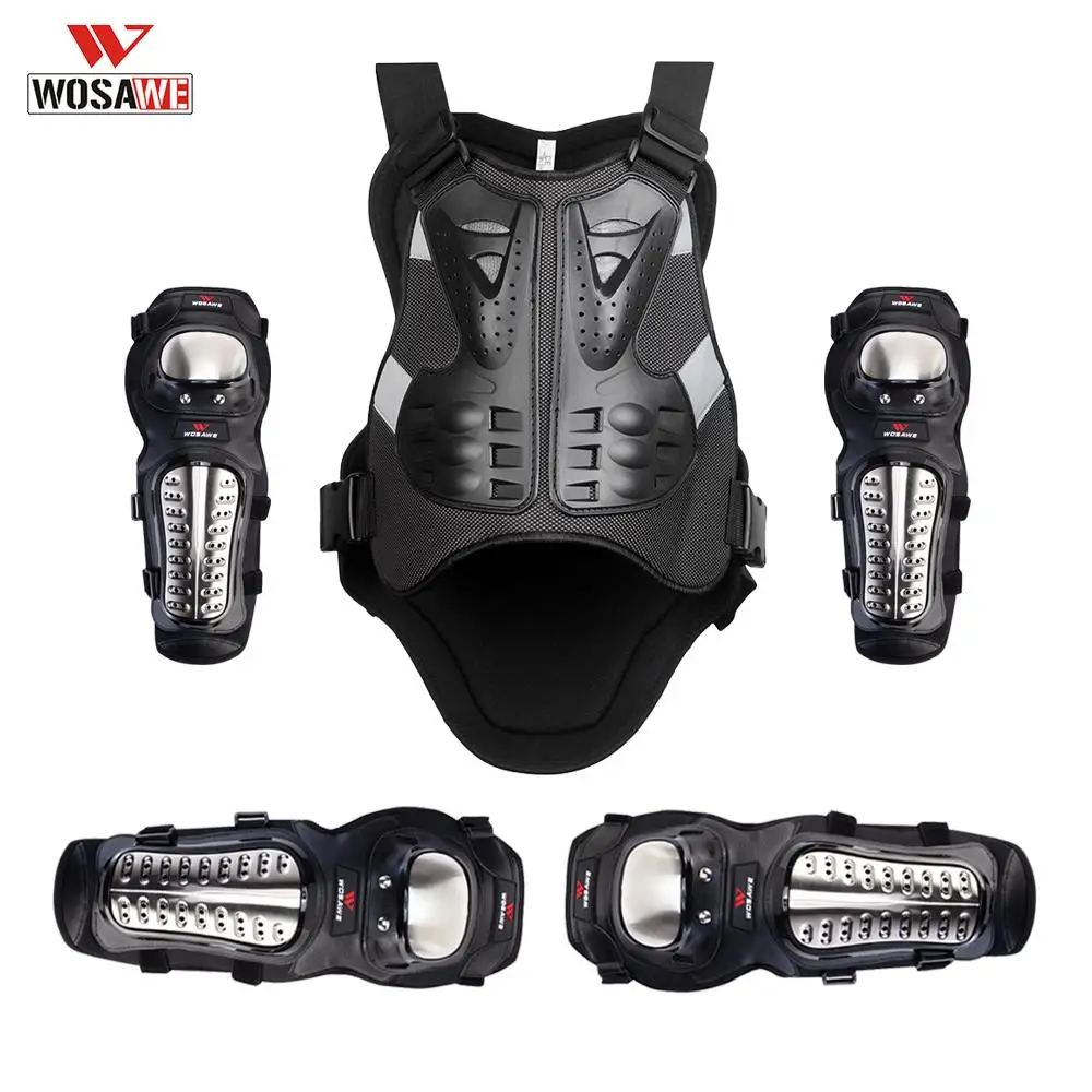 

WOSAWE Adult Motorcycle Dirt Bike Body Armor Protective Gear Chest Back Protector Protection Vest for Skiing Skate Snowboard