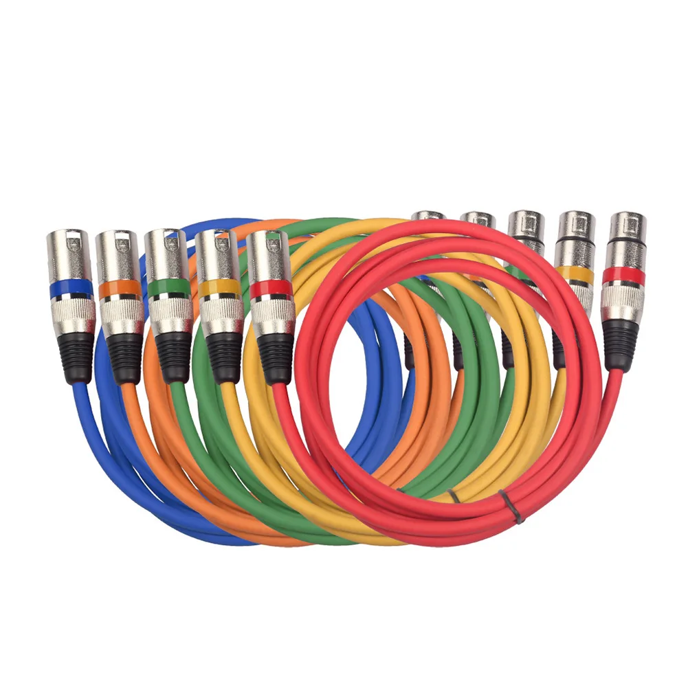 

3-Pin XLR Audio Cable Mixer Professional Shielded Cable Microphone Cord 10FT 300cm Accessories Amplifier Color