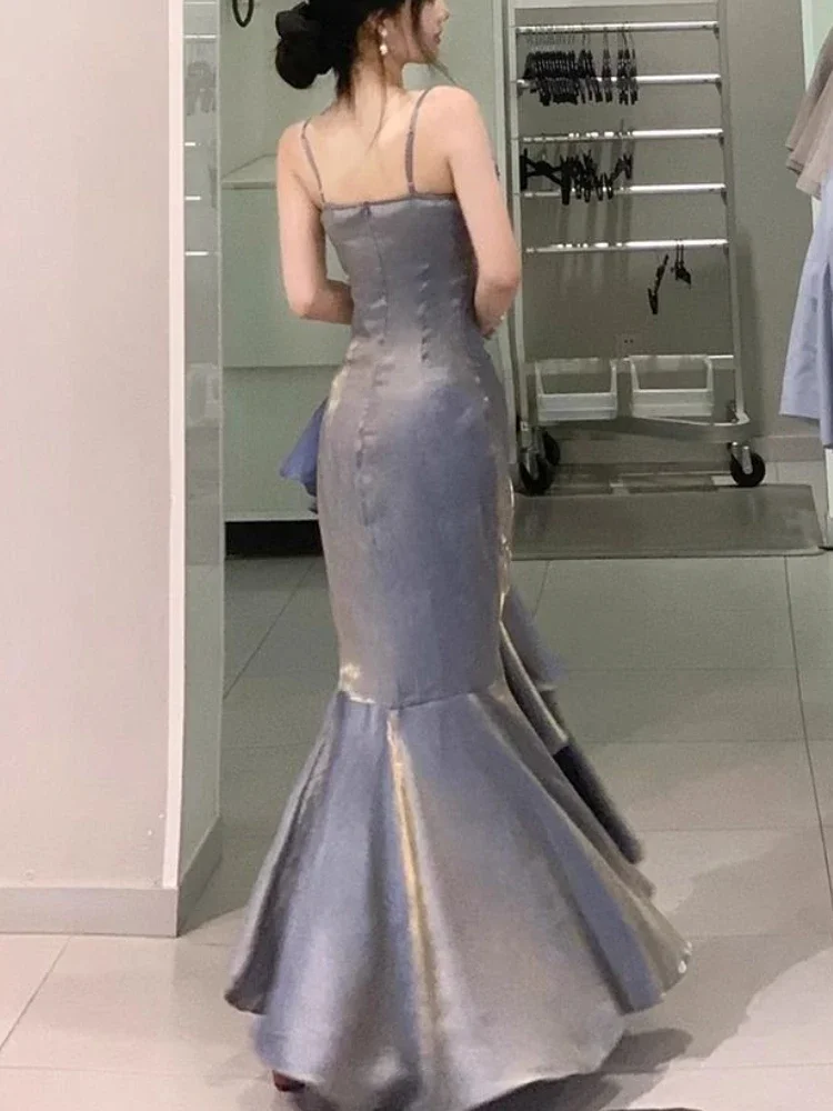 Женское бархатное платье-русалка элегантное винтажное облегающее длинное