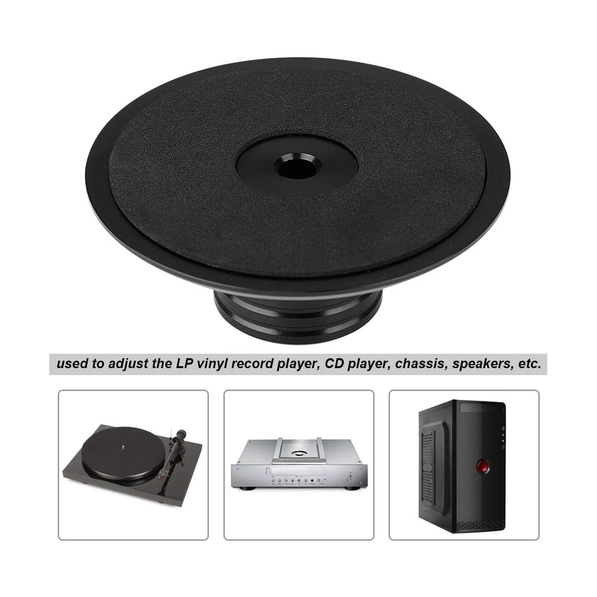

LP Vinyl Record Player Balanced Metal Disc Stabilizer Weight Clamp Turntable HiF Black