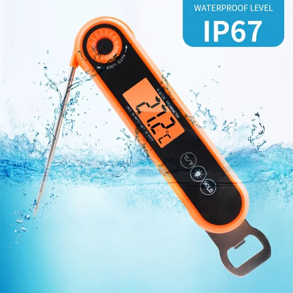 

Folding Barbecue Thermometer Household Waterproof Thermometer Kitchen Food Meat Thermometer for Food Cooking Kitchen