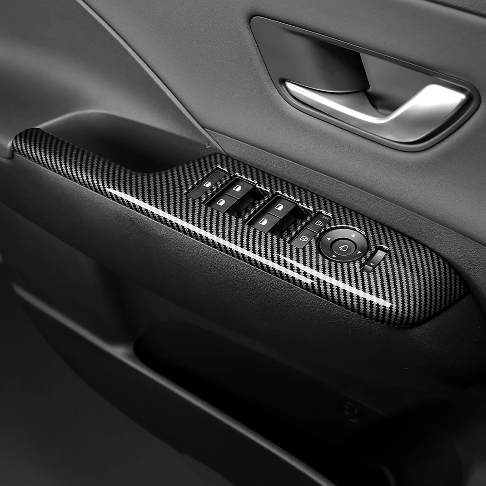 Фото 6 шт. для Hyundai KONA SX2 2024-2026 левый руль, кнопка переключателя подъема окна автомобиля, крышка дверного подлокотника, поверхностные чехлы, защитная накладка №1