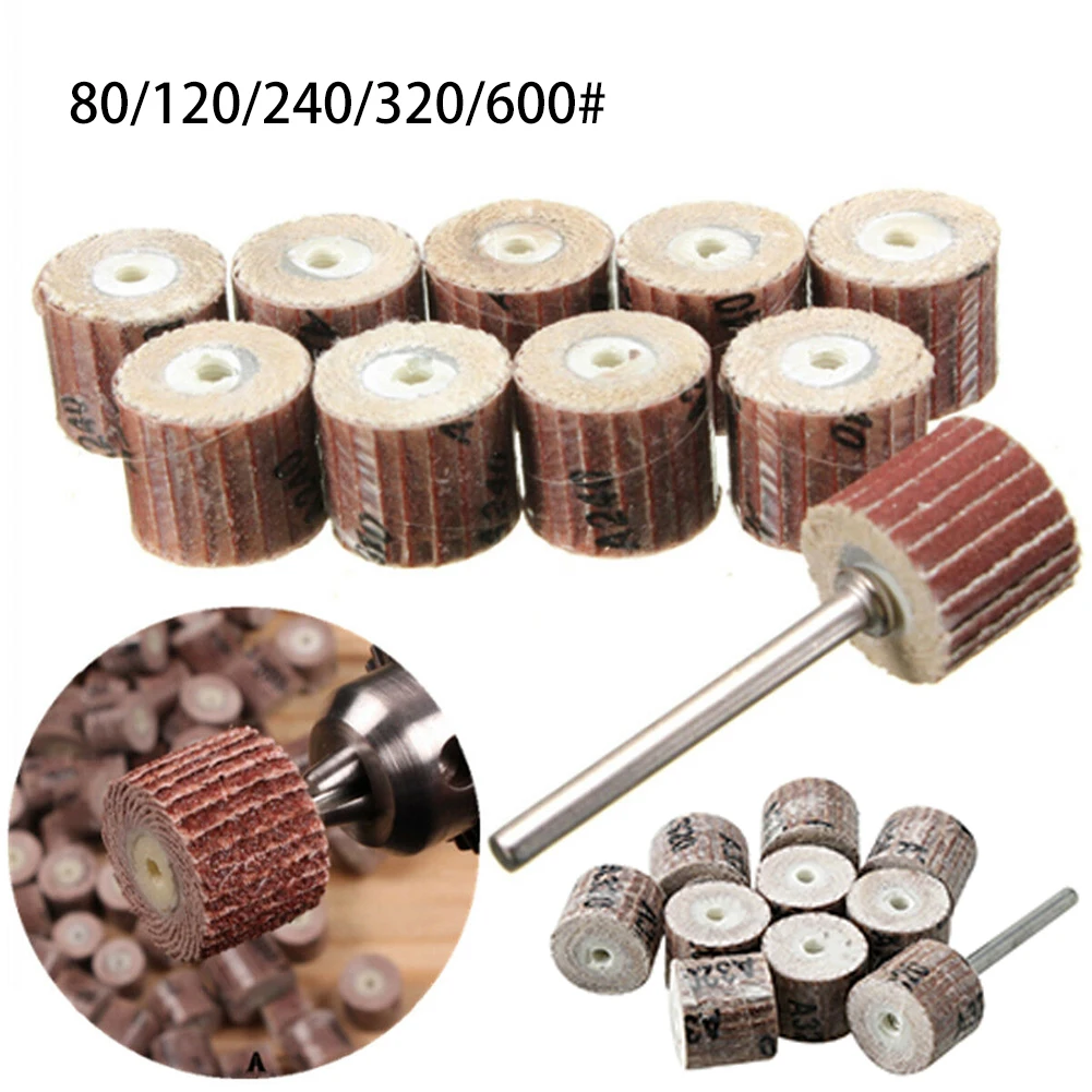 

10Pcs/Set Sanding Disc Flap Wheel Head Sander Sandpaper For Abrasive Grinder Rotary Tools 80-600 Grit Flap Dremel Accessories