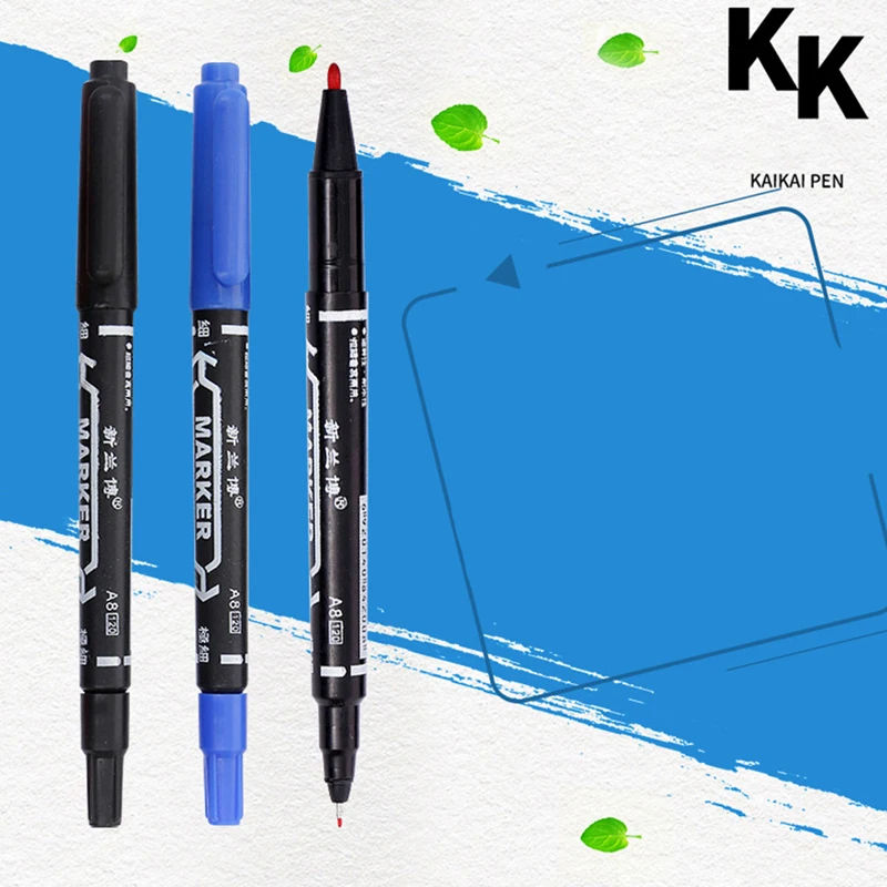 

Double Writing Waterproof Permanent Dual Tip 0.5/1.0 Mm Nib Blue Art Marker Pen