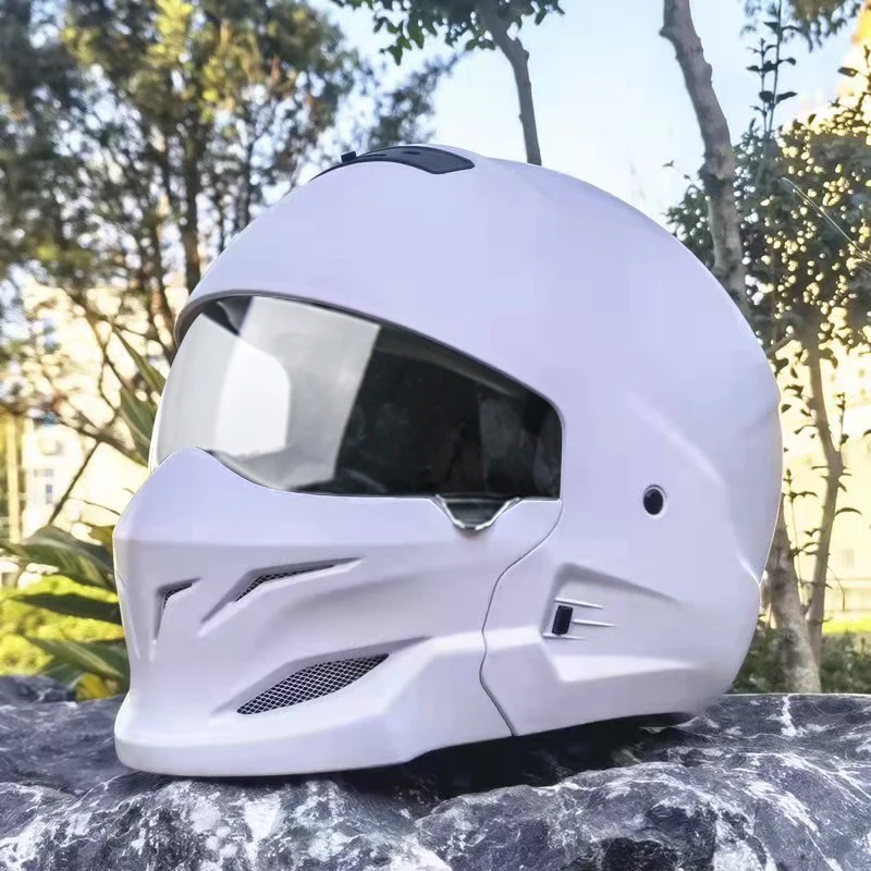

Retro Motorcycle Helmet Sports Car Full Face Helmet Detachable Motorcycle Personality Grimace Universal Safety Trusted Helmet