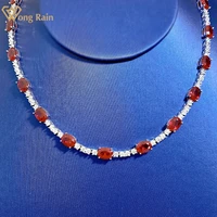 wong rain classic 925 sterling silver created moissanite ruby gemstone party chain necklace for women fine jewelry wholesale