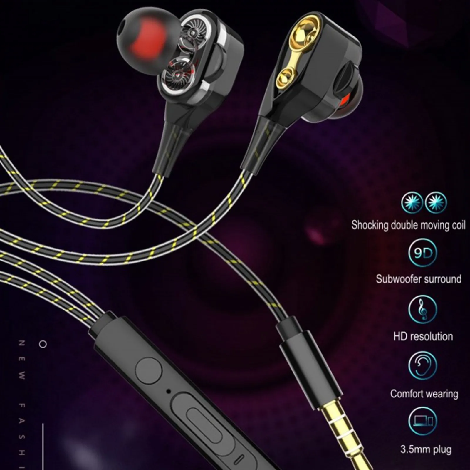 

Проводные наушники-вкладыши 3,5 мм, проводные наушники Super Bass с магнитными проводными стереонаушниками-вкладышами, наушники Super Bass Dual DrivHeadphones