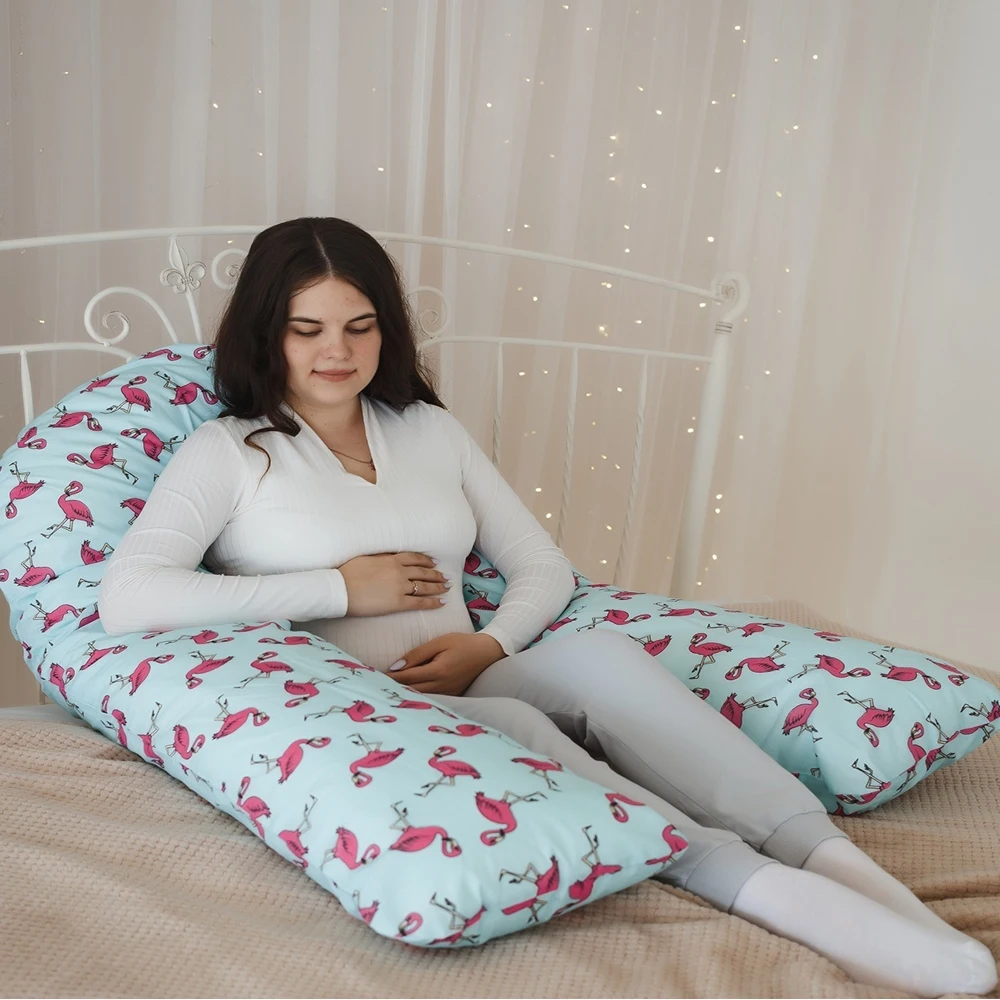 Наволочка на подушку для беременных U-образная 340*35 см. (Фламинго) |