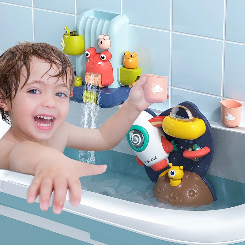 

Bath Toys Pipeline Water Spray Shower Game Frog Rocket Bath Baby Toy for Children Swimming Bathroom Bathing Shower Kids Toy