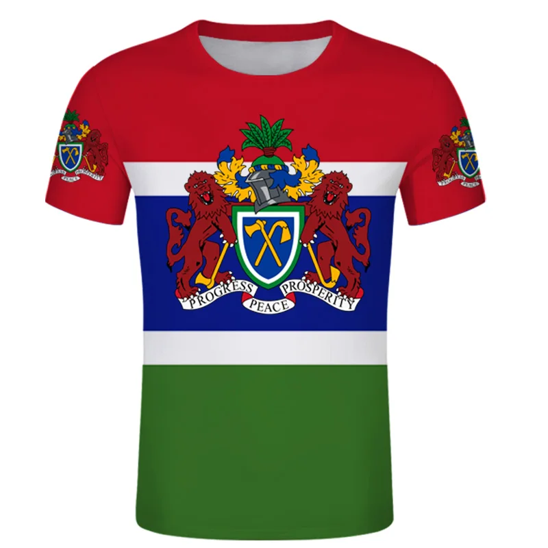 Футболка Гамбия, Мужская футболка, Мужская футболка с индивидуальным номером имени, Gmb, печать текста, округа, флага, команды, логотип, фото, одежда