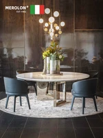 modern luxury delifeng bright rock plate dining table and chair combination italian minimalist living room household enoch dinin