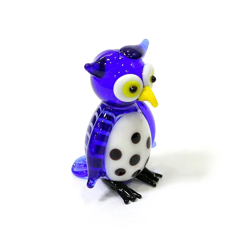 

Mini Handmade Glass Owl Figurine Home Garden Decor Accessories Holiday Gift for Kids Cute Japanese Style Cartoon Animal Ornament