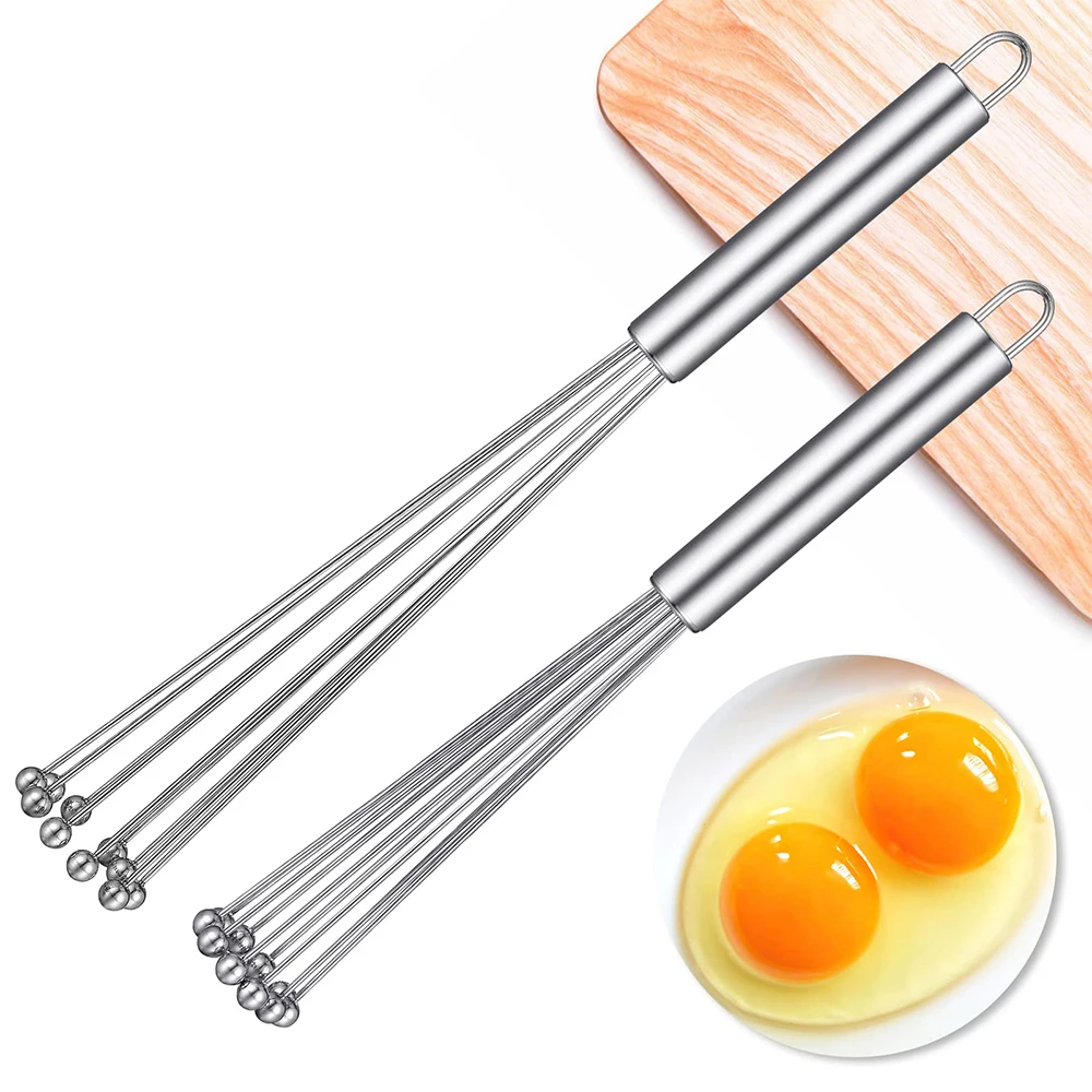 Купи 1Pcs Stainless Steel Ball Whisk Wire Egg Whisk Kitchen Whisks for Cooking Blending Whisking Beating Egg Mixer Baking Tools за 145 рублей в магазине AliExpress