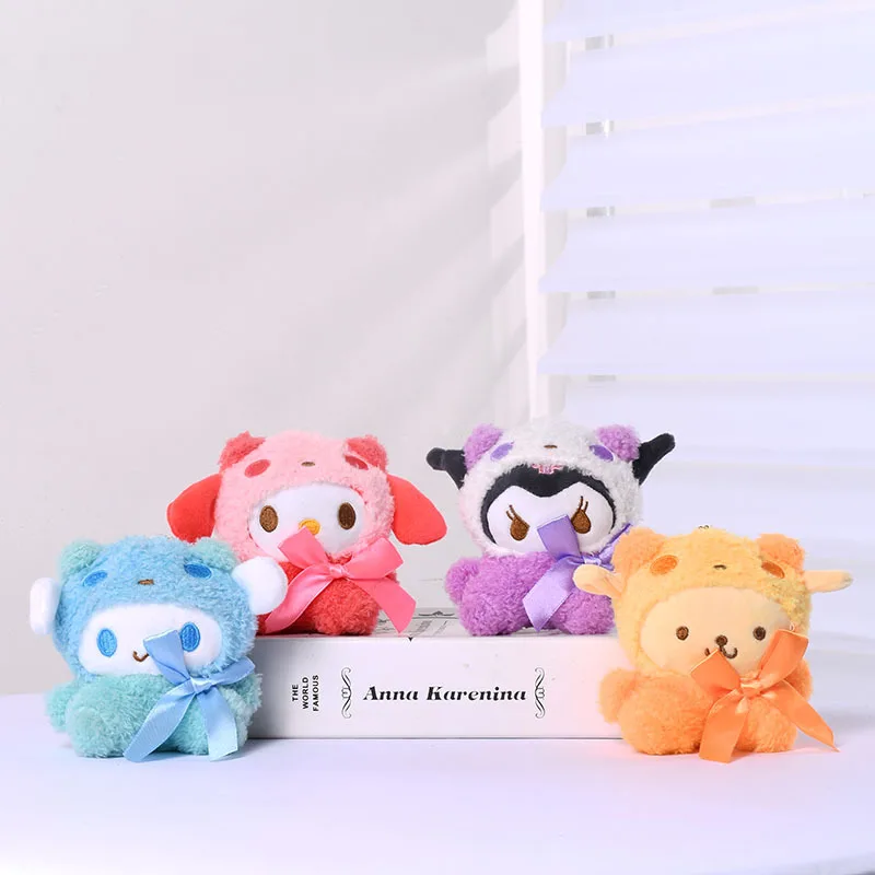 

Sanrio Cartoon Panda Transformation Kuromi My Melody Keychain Cute Plush Doll Pendant Backpack Exquisite Ornament