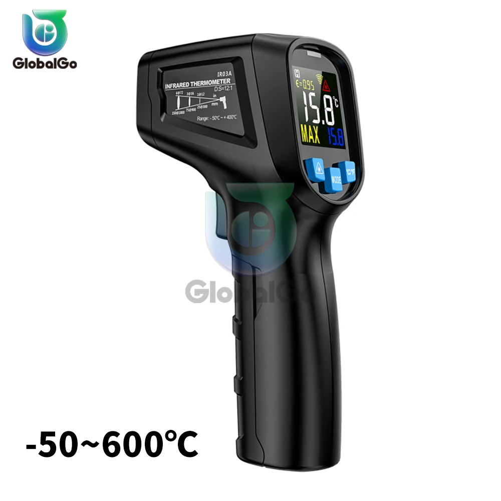 

Digital Infrared Thermometer Laser Temperature Meter Non-contact Pyrometer Imager Hygrometer IR Termometro Color LCD Light Alarm