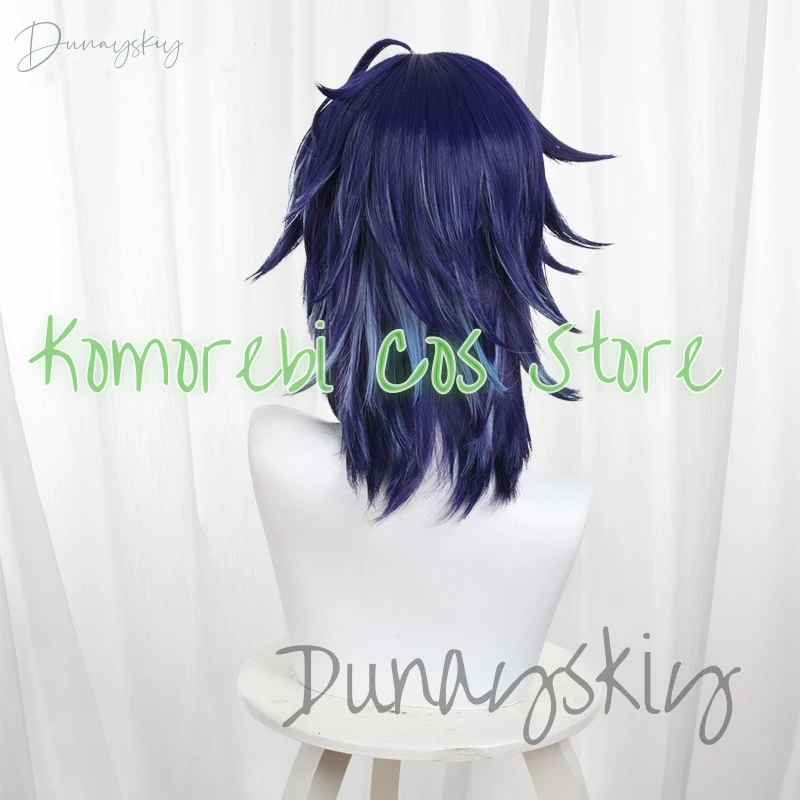 Genshin Impact Ororon Косплей Парик Игра Темно-Синие Короткие Волосы Натан Хэллоуин