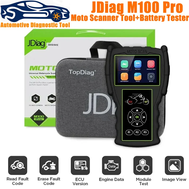 JDiag M100 Pro Moto Scan Code Reader OBD OBD2 сканер диагностический инструмент для мотоцикла KTM Honda
