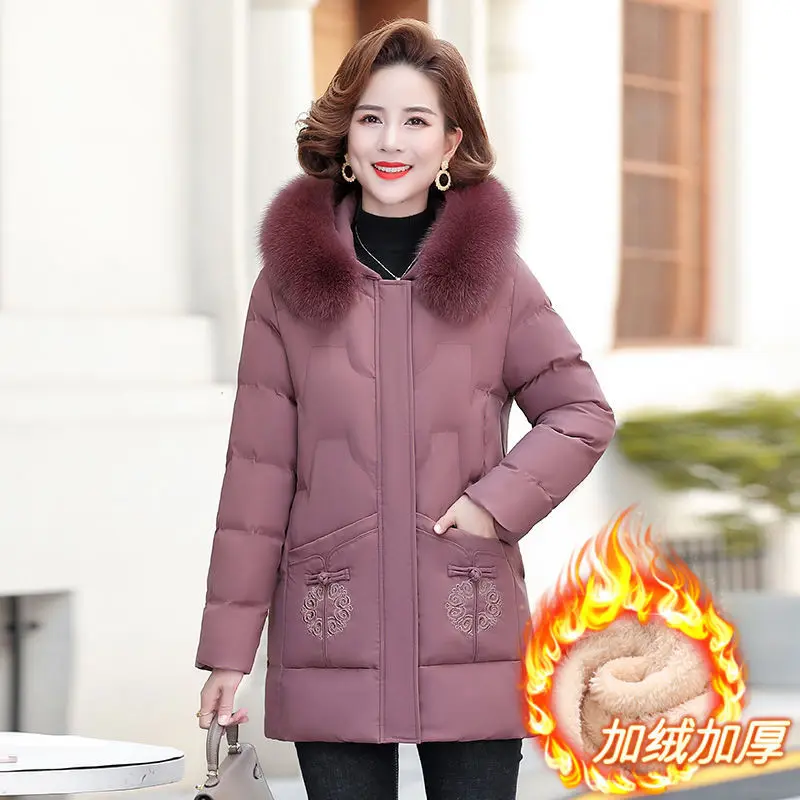 

Winter Coat Parkas Women's Winter Jacket Fur Collar Female Jacket Slim Cotton-padded Long Outerwear 2022 Fashion Ladies K147